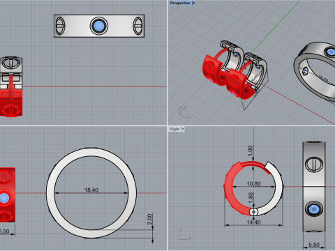 Ring and Earrings set 53486 3D Model