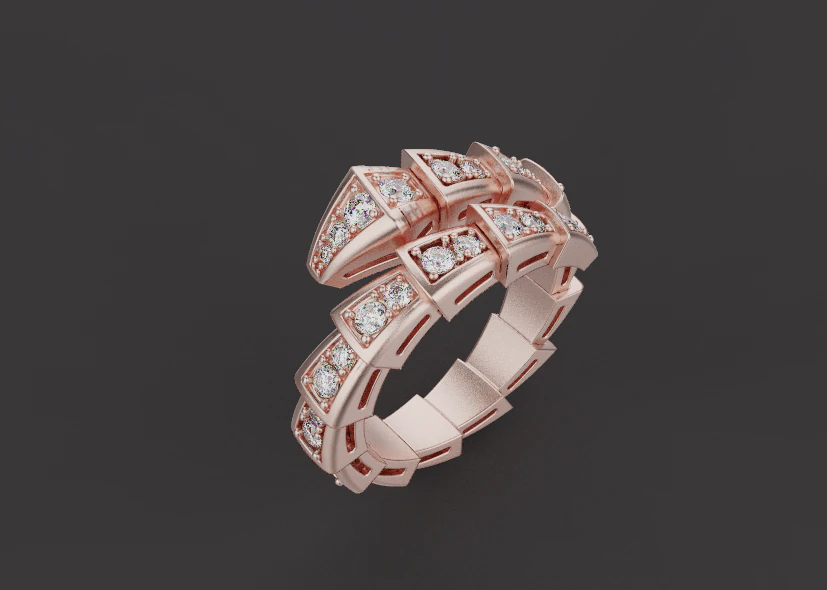 Serpent Ring 53532 3D Model .c4d .max .obj .3ds .fbx .stl .blend 