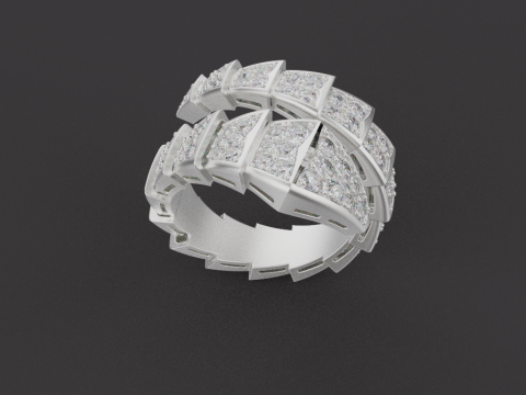 Serpent Ring and Earrings set 53382 3D मॉडल