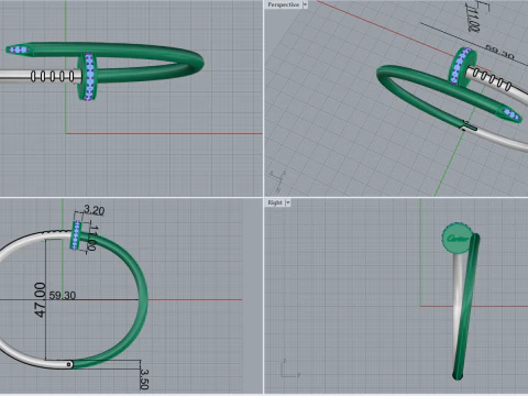 Bracelets 53317 3D Model