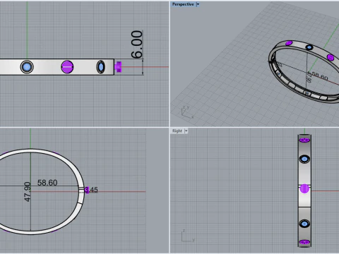 Bracelets 53317 3D Model