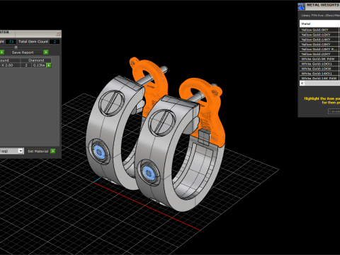 Rings and Earrings set 53258 Model 3D