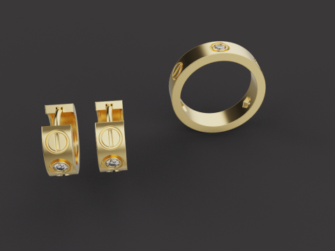 Ring and Earrings set 53240 3D Model