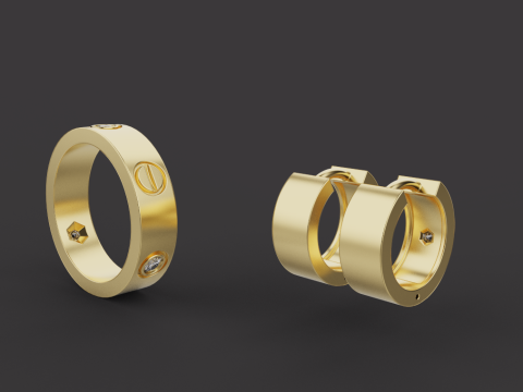 Ring and Earrings set 53240 3D Model