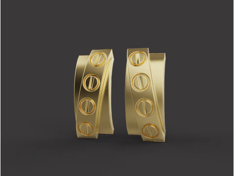 Bracelet Ring and Earrings set 53220 3D Model