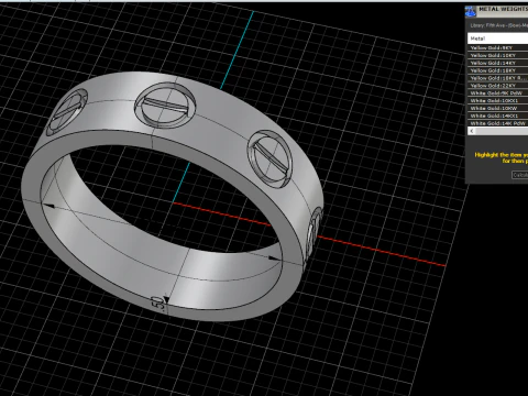 Bracelet Ring and Earrings set 53220 3D Model