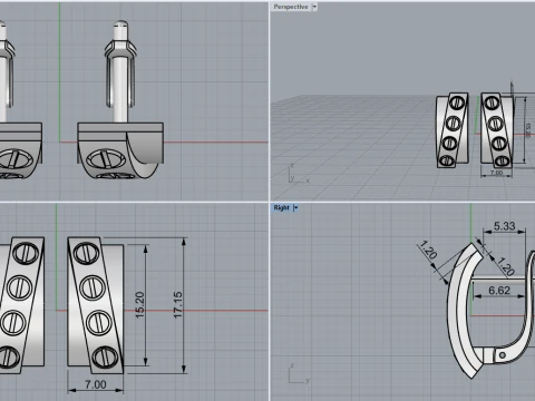 Bracelet Ring and Earrings set 53220 3D Model