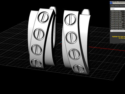 Bracelet Ring and Earrings set 53220 3D Model