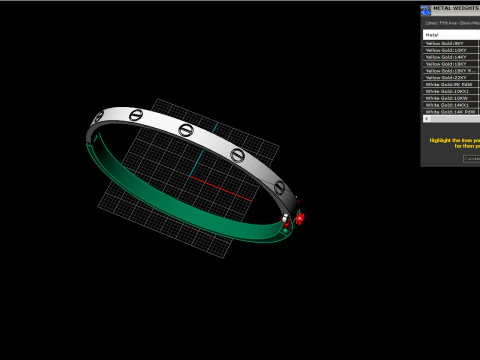 Bracelet Ring and Earrings set 53220 3D Model