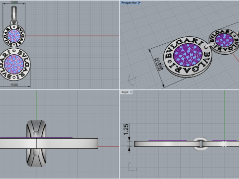 Earrings 53163 3D Model