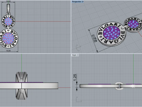 Earrings 53163 3D Model