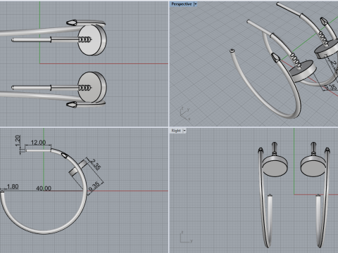 Earrings 53103 Modello 3D