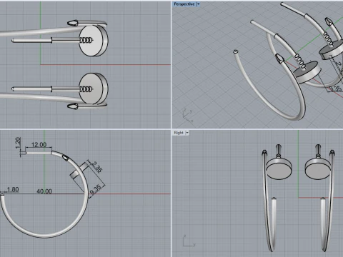 Earrings 53103 3D Model