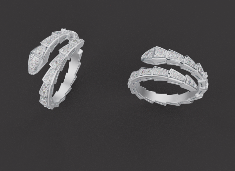 Serpent Rings 52882 Modelo 3D .c4d .max .obj .3ds .fbx .stl .blend