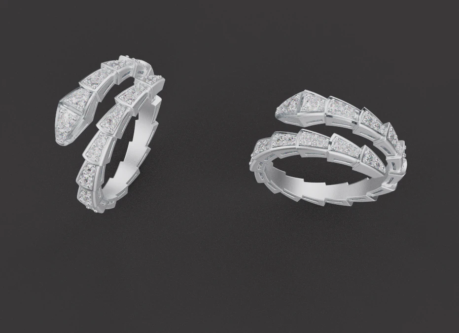 Serpent Rings 52882 3D Model .c4d .max .obj .3ds .fbx .stl .blend