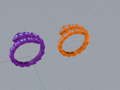 Serpent Rings 52882 3D Model