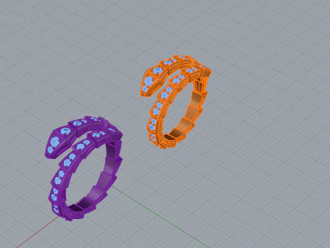 Serpent Rings 52882 3D Model