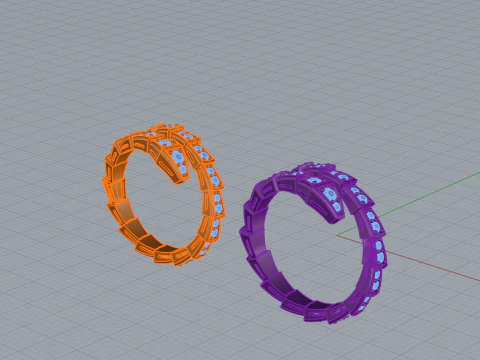 Serpent Rings 52882 3D Model