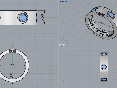 Ring 52703 3D Model