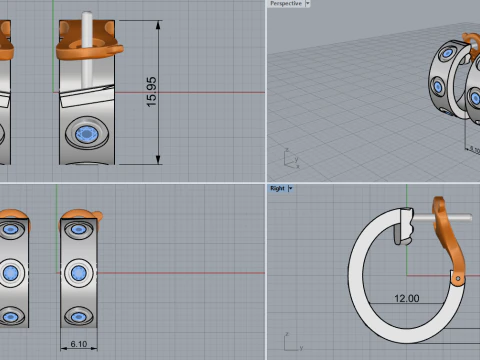 Earrings 52656 3D Model