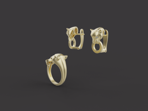 Ring and Earrings set 51980 3Dモデル