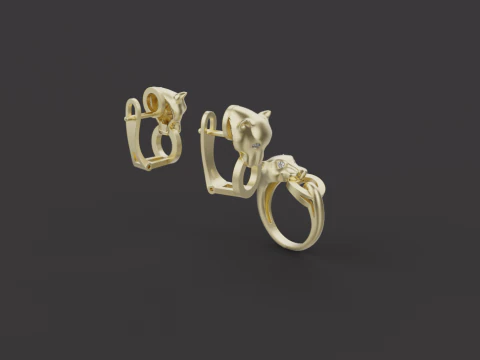 Ring and Earrings set 51980 3D Model