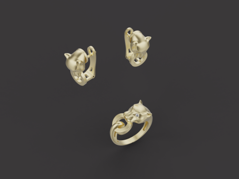 Ring and Earrings set 51980 3D Model