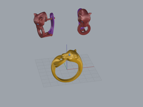 Ring and Earrings set 51980 3D Model