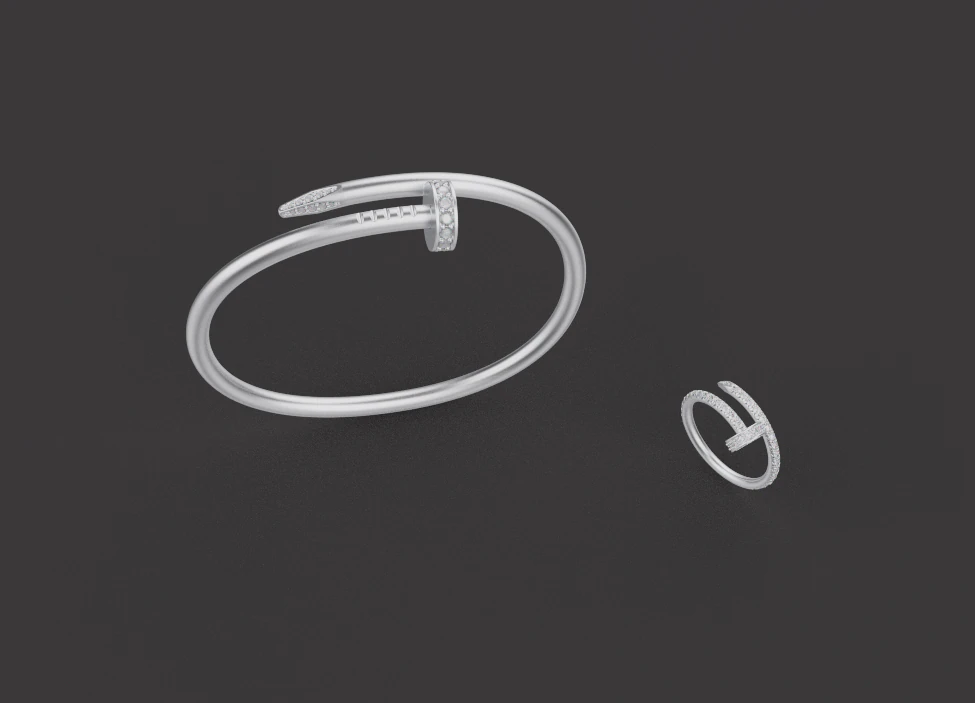 Bracelet and Ring set 51950 3D Model .c4d .max .obj .3ds .fbx .stl .blend 