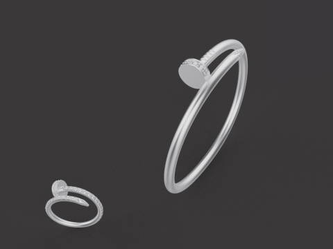 Bracelet and Ring set 51950 Modelo 3D