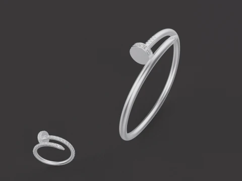 Bracelet and Ring set 51950 3D Model