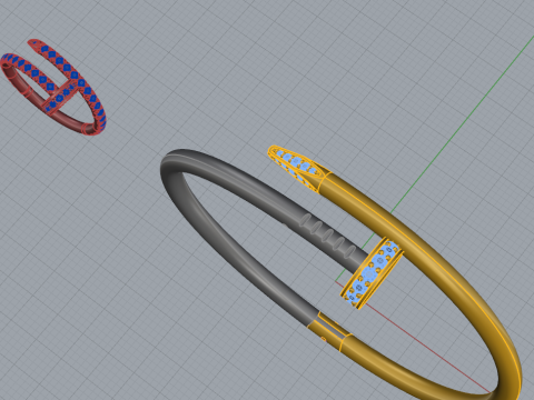 Bracelet and Ring set 51950 Modelo 3D