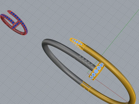 Bracelet and Ring set 51950 3D Model