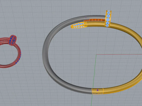 Bracelet and Ring set 51950 3D Model