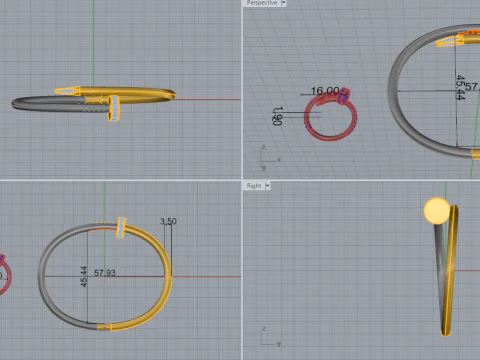 Bracelet and Ring set 51950 3D Model