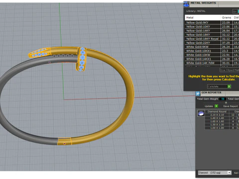 Bracelet and Ring set 51950 3D Model