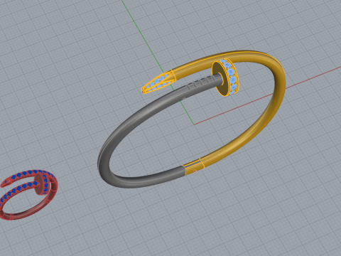 Bracelet and Ring set 51950 Modelo 3D