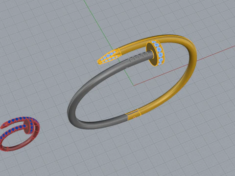 Bracelet and Ring set 51950 3D Model