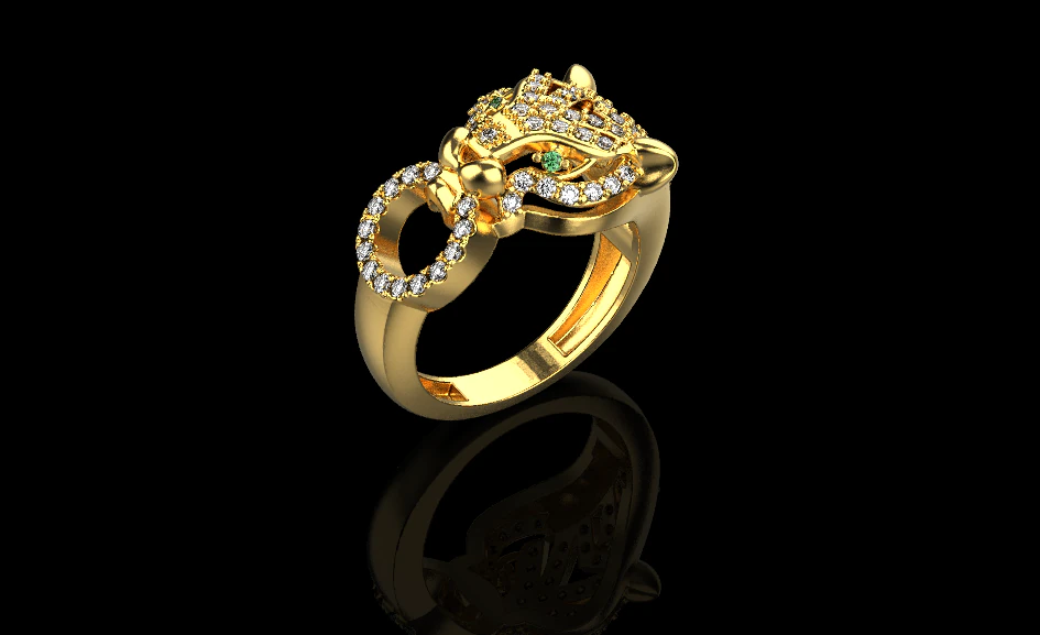Panther Ring 51618 3D Model .c4d .max .obj .3ds .fbx .stl .blend
