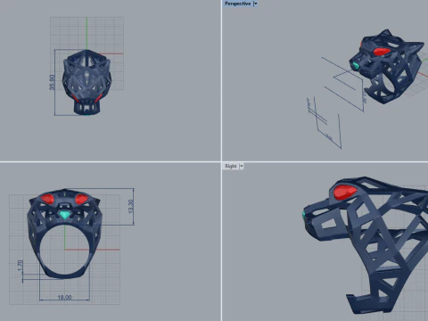 Panther Ring 51323 3D Model