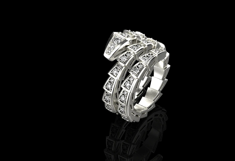 Serpent Ring 51111 3D Model .c4d .max .obj .3ds .fbx .stl .blend 