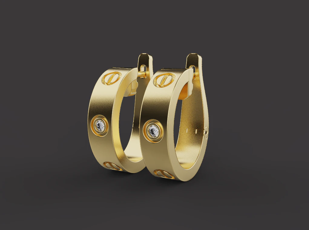 Earrings 30768 3D Model .c4d .max .obj .3ds .fbx .stl .blend 