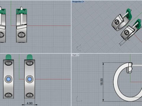 Earrings 30768 3D Model