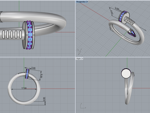 Nail Ring 30525 3D Model