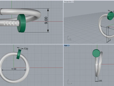 Nail Ring 30490 3D Model