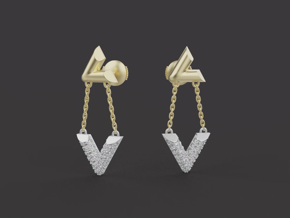 Earrings 30380 3D Model .c4d .max .obj .3ds .fbx .stl .blend