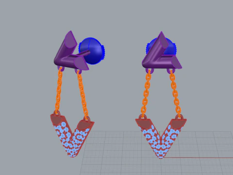 Earrings 30380 3D Model