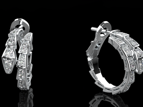 Serpent Earrings 29333 3D Модель