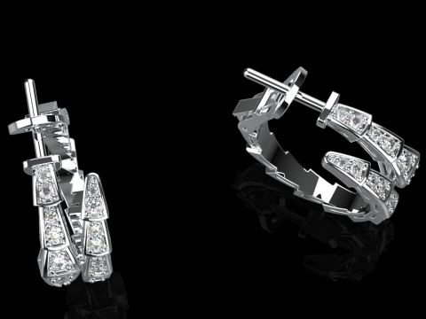 Serpent Earrings 29333 3D 모델