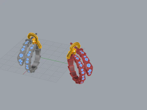 Serpent Earrings 29333 3D Model